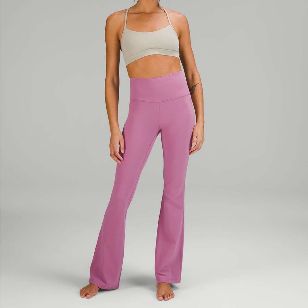 Lululemon Groove Super High Rise Flared Pant Nulu Velvet Dust Size 4